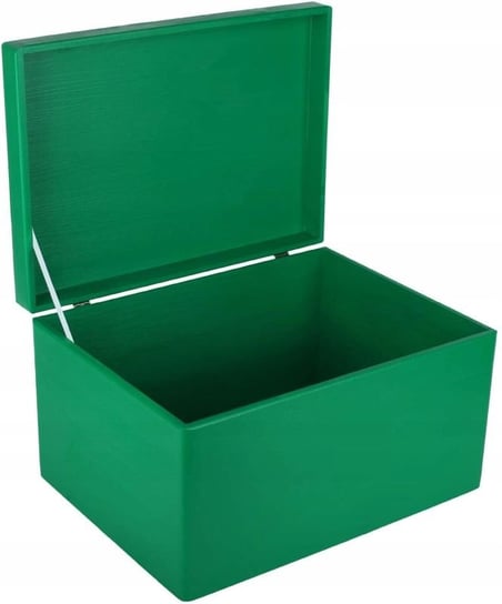 Drewniane pudełko skrzynka z wiekiem, 40x30x24 cm, zielone, do decoupage dokumentów zabawek narzędzi Creative Deco