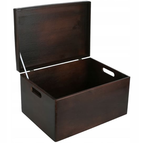 Drewniane pudełko skrzynka z wiekiem i uchwytami, 40x30x24 cm, brązowe, do decoupage dokumentów zabawek narzędzi Creative Deco