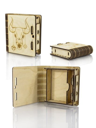 Drewniane Pudełko Strażnik Kości Podróżne Na Kostki Monety 10cm + Klej RGFK