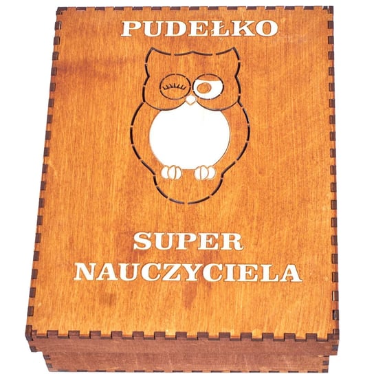 Drewniane pudełko SUPER NAUCZYCIELA Manufaktura Graweru