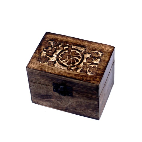 Drewniane Pudełko, Szkatułka  w Kwiaty na 6 Olejków Eterycznych 10ml ANCIENT WISDOM