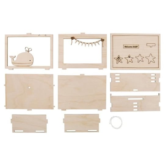 Drewniane pudełko upominkowe 3D „Baby”, FSCMixCred, natura, 11,5x8,5x5cm, zestaw 15 szt., pudełko 1 zestaw Inna marka