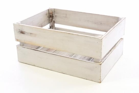 Drewniane pudełko VINTAGE DIVERO kolor biały - 51 x 36 x 23 cm Divero