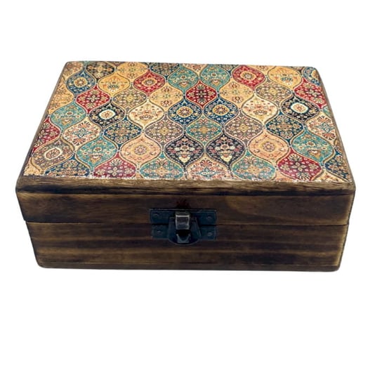 Drewniane Pudełko z Ceramiczną Powłoką - Tradycyjny Wzór ANCIENT WISDOM