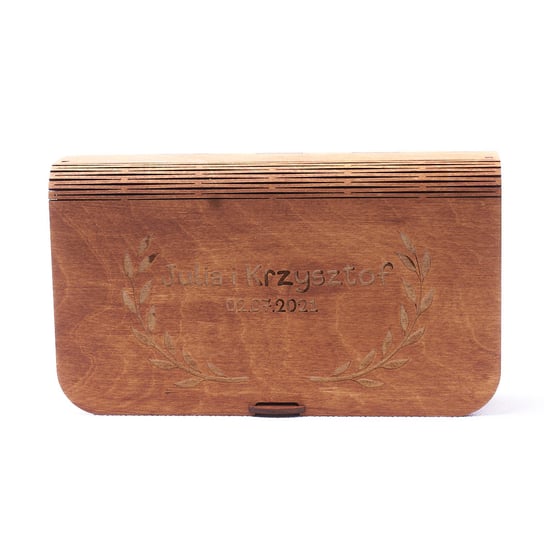 Drewniane pudełko z grawerem na 50 zdjęć Manufaktura Graweru