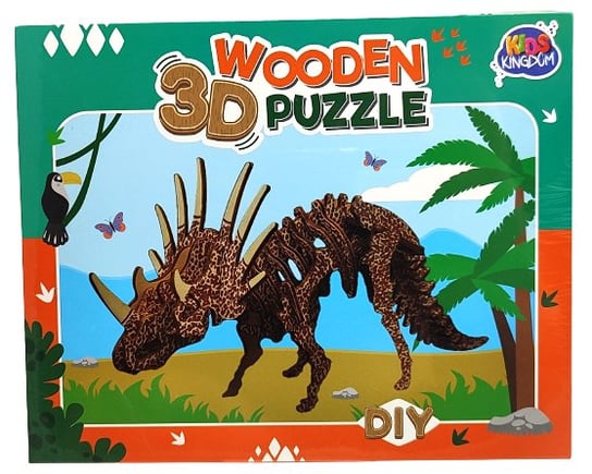 Drewniane Puzzle 3D - Triceratops KARSTEN