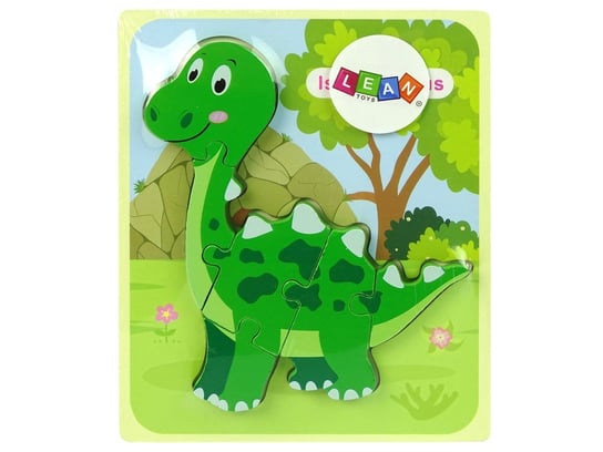 Drewniane Puzzle Dinozaur Isanosaurus Zielony Lean Toys