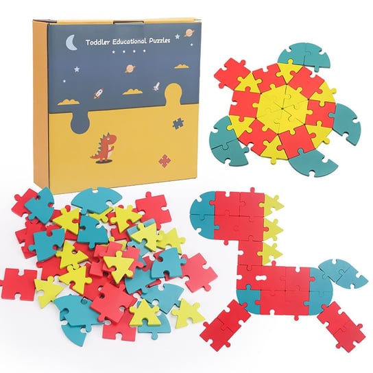 Drewniane Puzzle Klocki Układanka Montessori Mozaika Ape Trade