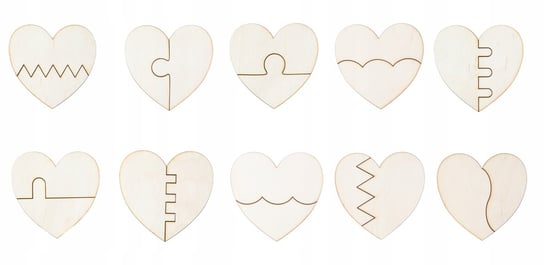 drewniane Puzzle serca komplet 20 elementów Inny producent