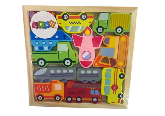 Drewniane Puzzle Środki Transportu Do Dopasowania Lean Toys