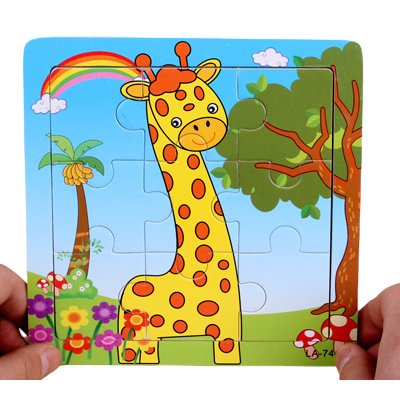 Drewniane Puzzle W Ramce Układanka Edukacyjna Żyrafa Inna marka