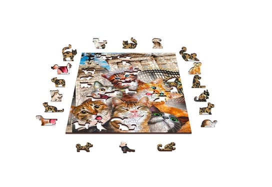 Drewniane Puzzle z figurkami – Kotki w Londynie rozm. M, 200 elementów Wooden.City