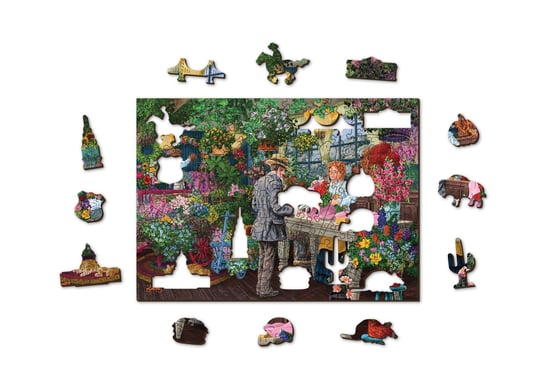 Drewniane Puzzle z figurkami - Kwieciarnia rozm. M, 200 elementów Wooden.City