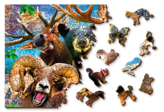 Drewniane Puzzle Z Figurkami – Leśne Zwierzęta, 505 Elementów Wooden.City