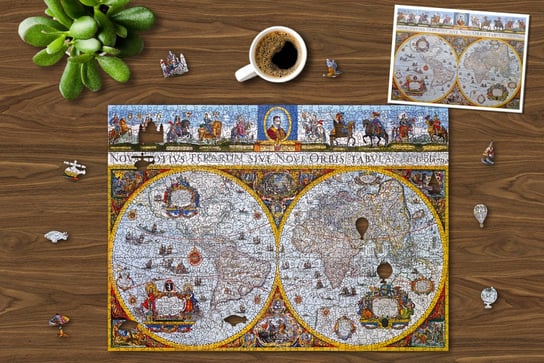Drewniane Puzzle Z Figurkami - Mapa Nova Terrarum Antyczna, 1010 Elementów Wooden.City