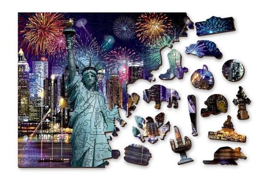 Drewniane Puzzle z figurkami – Nowy Jork nocą rozm. L, 400 elementów Wooden.City