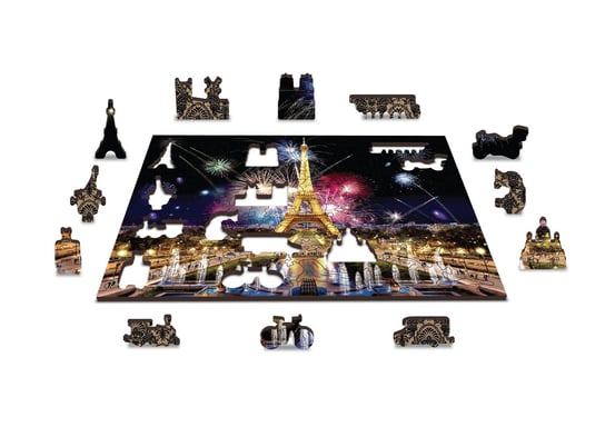 Drewniane Puzzle z figurkami – Paryż nocą rozm. L, 505 elementów Wooden.City