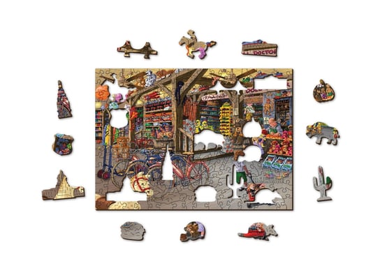Drewniane Puzzle z figurkami – Świat zabawek rozm. M, 200 elementów Wooden.City