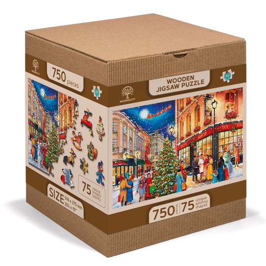 Drewniane Puzzle z figurkami - Świąteczna Ulica, 750 elementów Wooden.City