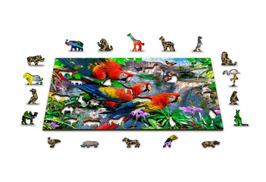 Drewniane Puzzle Z Figurkami – Wyspa Papug Rozm. L, 300 Elementów Wooden.City