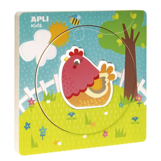 Drewniane puzzle z warstwami Apli Kids - Kurka 2+ APLI Kids
