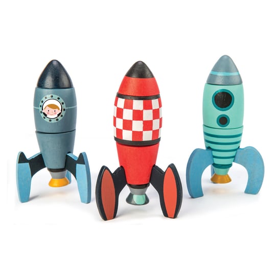 Drewniane rakiety kosmiczne, zabawka konstrukcyjna, Tender Leaf Toys Tender Leaf Toys