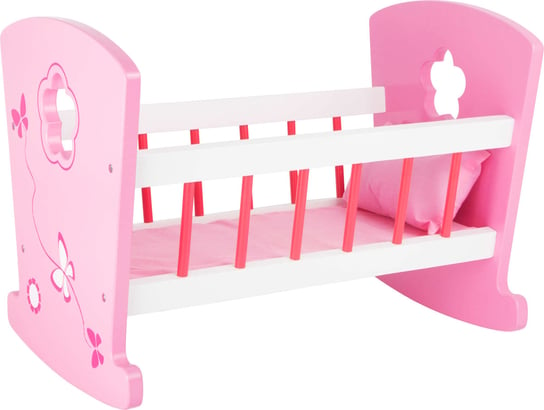Drewniane różowe łóżeczko dla lalek small foot