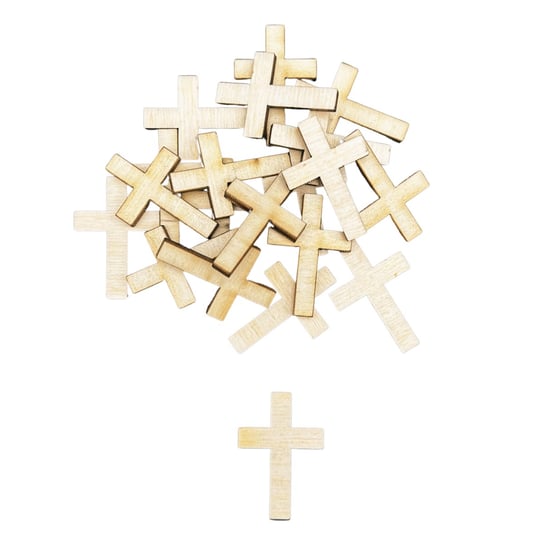 Drewniane scrapki krzyż krzyżyk krzyże 3cm 10szt Kolorowe Motki