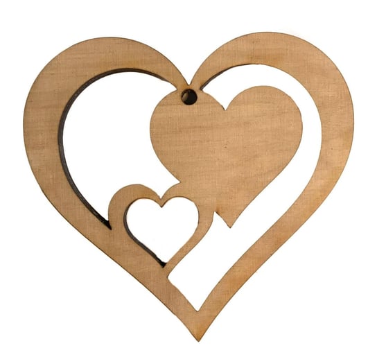 Drewniane serce, dekor, 10cm e-druk