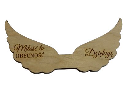 Drewniane skrzydełka anioła aniołka DIY grawer Miłość to obecność Dziękuję - zestaw 10 sztuk. Inna marka