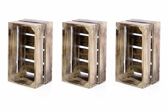 Drewniane skrzynki - zestaw 3 sztuk VINTAGE DIVERO kolor brązowy - 51 x 36 x 23 cm Divero