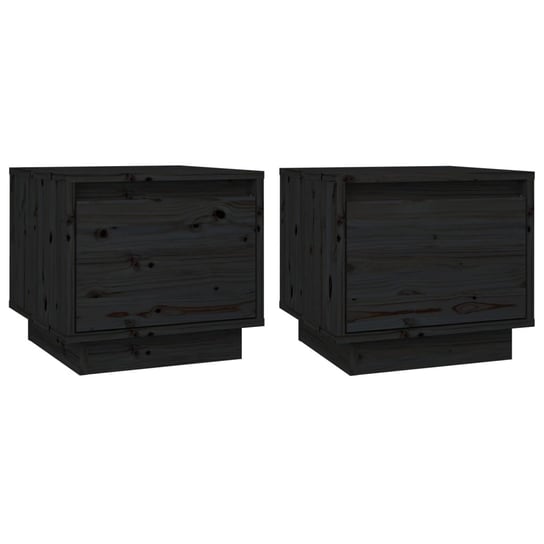 Drewniane szafki nocne - czarne, 35x34x32 cm Zakito