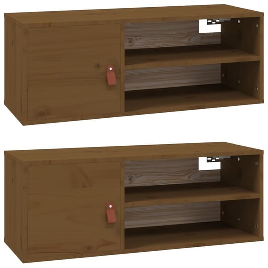 Drewniane szafki ścienne - 80x30x30 cm, miodowy br / AAALOE Inna marka