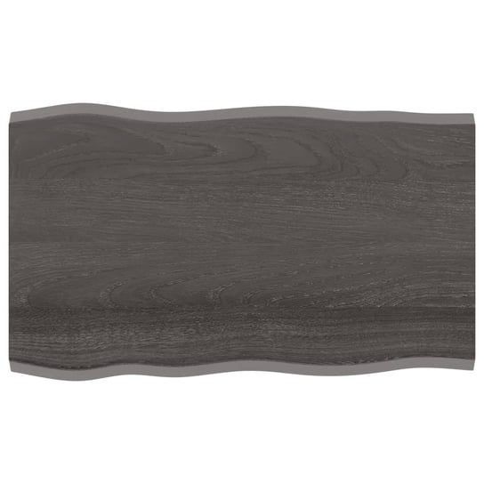 Drewniany blat dębowy 100x60x2 cm, ciemny brąz Zakito