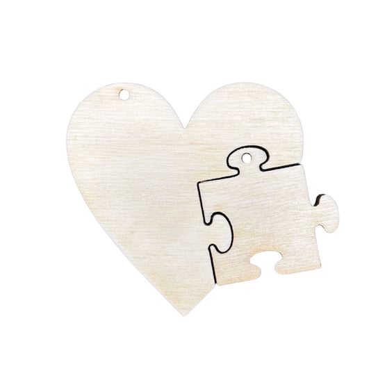 Drewniany brelok breloczek dla par serce puzzel baza ze sklejki do kluczy Kolorowe Motki