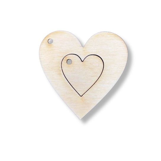 Drewniany brelok breloczek dla par serce serca baza ze sklejki do kluczy Kolorowe Motki