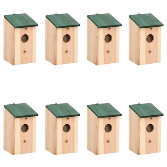 Drewniany domek dla ptaków - 12x12x22 cm, zielony Zakito