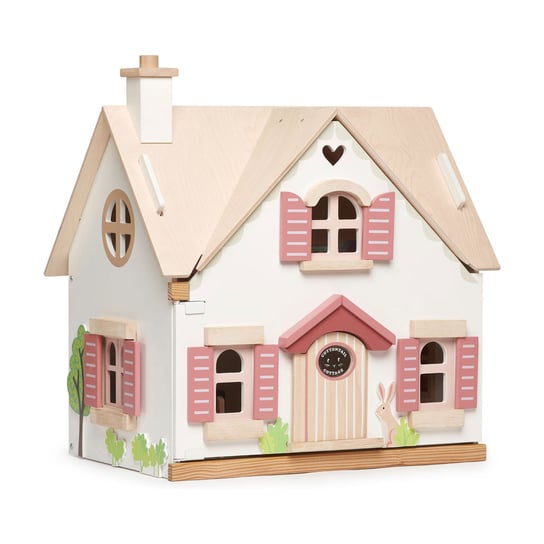 Drewniany dwupiętrowy domek dla lalek z wyposażeniem, Tender Leaf Toys Tender Leaf Toys
