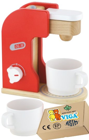 Drewniany EKSPRES DO KAWY zabawkowy AGD VIGA zabawki edukacyjne do kuchni VIGA 3+ zabawka montessori PakaNiemowlaka