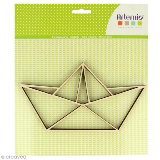Drewniany kształt do dekoracji - Łódź origami - 20 x 11 cm - 2 szt Artemio