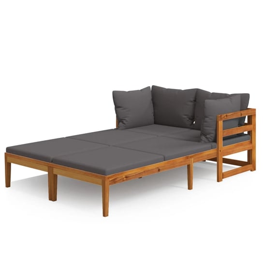 Drewniany leżak ogrodowy z poduszkami - 202x66x60c Inna marka