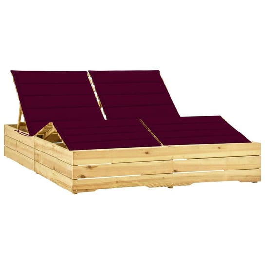Drewniany leżak podwójny z poduszką (198x135x30-75 / AAALOE Inna marka