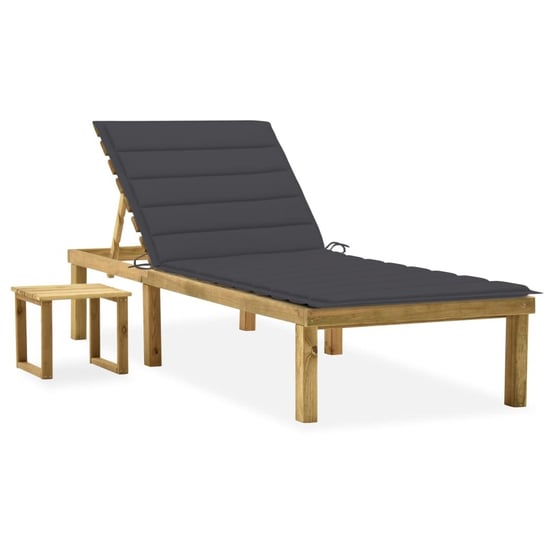 Drewniany leżak z poduszką i stolikiem - 200x70cm / AAALOE Inna marka