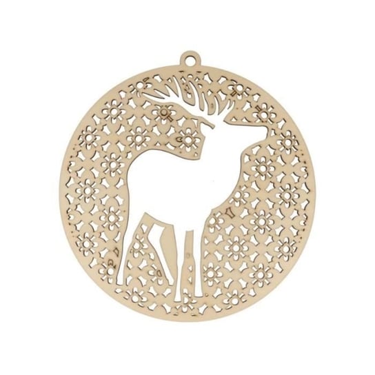 Drewniany medalion 'Artemio' Mglisty zimowy jeleń Artemio