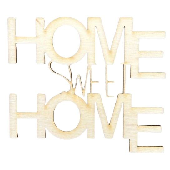 Drewniany napis Home sweet home decoupage ze sklejki dekor ozdoba Kolorowe Motki
