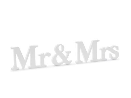 Drewniany napis Mr & Mrs, biały PartyDeco