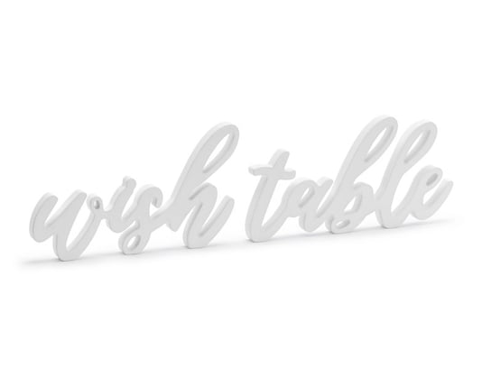 Drewniany napis Wish table, biały PartyDeco