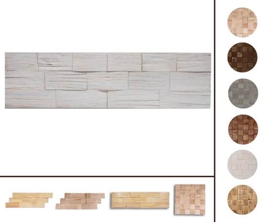 Drewniany panel dekoracyjny na ścianę /1szt/ PSDC – Biały / Wamar-Sosenka Wamar-Sosenka