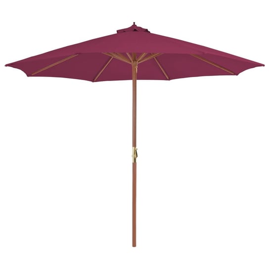 Drewniany parasol UV, 300x250 cm, bordowy Inna marka