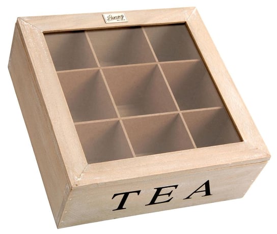 Drewniany pojemnik na herbatę, 9 przegródek, 9x24x24 cm Inna marka